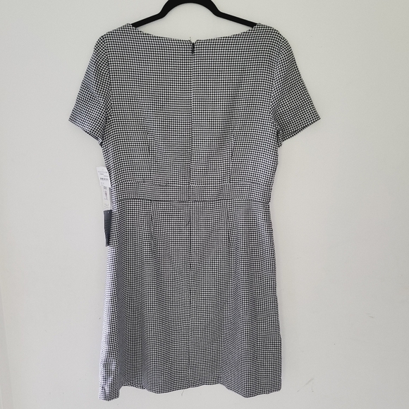 NWT ELIZA J short sleeves ruffle sheath dress black and white - Picture 7 of 9